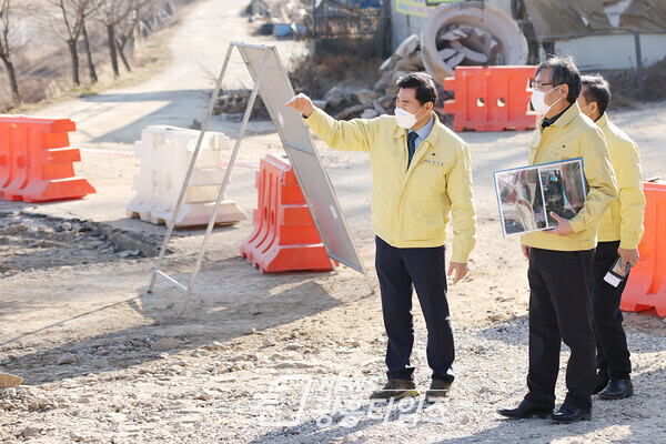 김상돈 의왕시장, 현장점검(사진제공=의왕시)