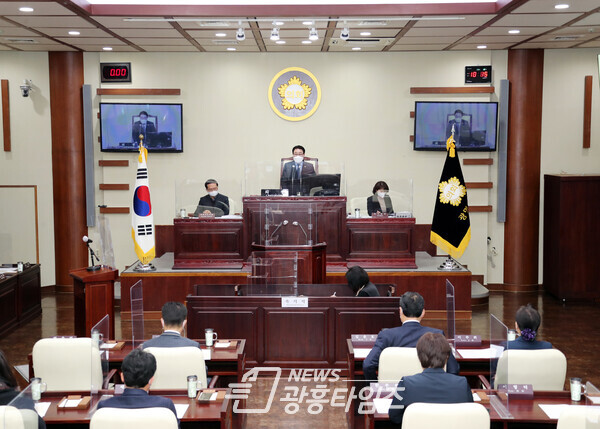 12일 열린 제266회 임시회 제1차 본회의 (제공=광명시의회) 12일 열린 제266회 임시회 제1차 본회의 (제공=광명시의회)
