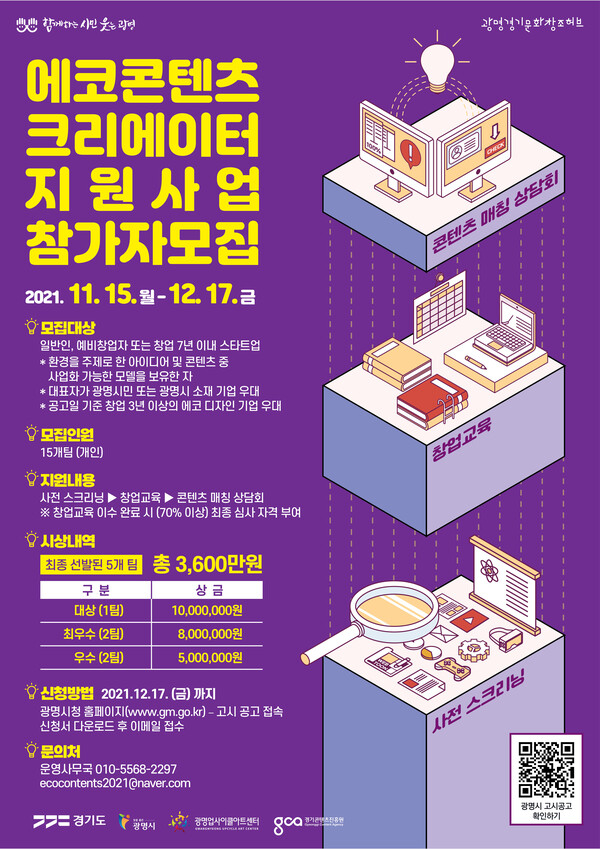 에코 콘텐츠 크리에이터 지원 사업(제공=광명시) 에코 콘텐츠 크리에이터 지원 사업(제공=광명시)