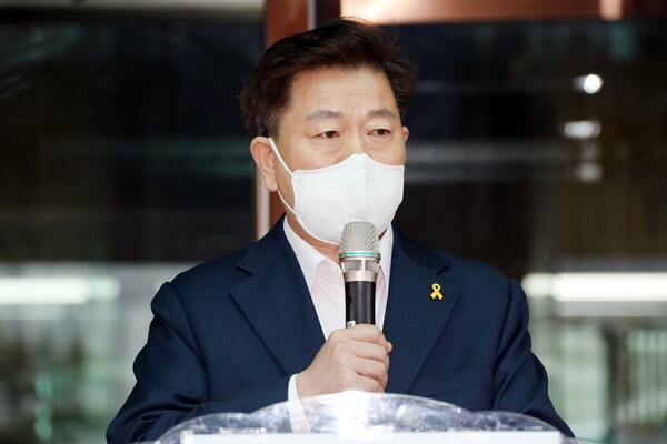 박승원 광명시장 예비후보, 긴급기자회견(제공=박승원 예비후보 선거캠프)
