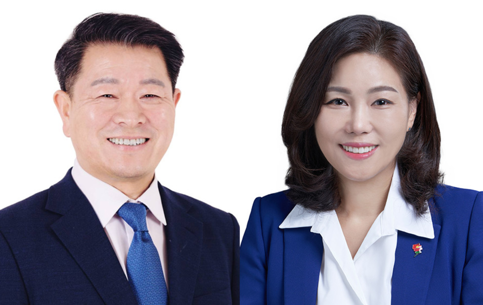 박승원 예비후보(좌), 임혜자 예비후보(우)