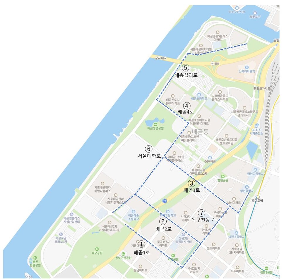 자율주행차 시범운행지구 지정_노선도(제공=시흥시) 자율주행차 시범운행지구 지정_노선도(제공=시흥시)