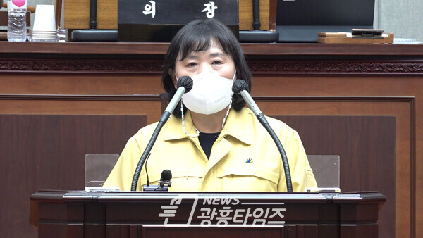 5분 발언을 하고 있는 오인열 의원 5분 발언을 하고 있는 오인열 의원