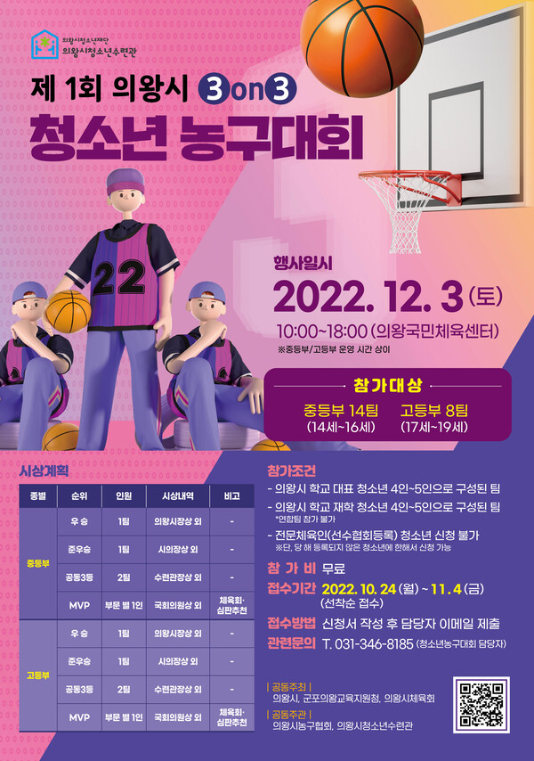  제1회 의왕시 3on3 청소년 농구대회(제공=의왕시)