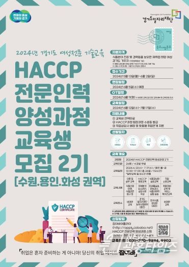 식품안전관리인증기준(HACCP) 전문인력 양성과정 모집 홍보물
