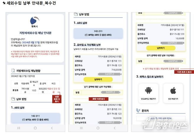 안양시, '카카오톡'으로 세외수입 체납안내 발송…