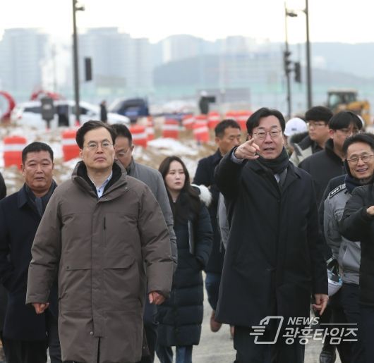 경부고속도로 상부연결도로 개통 전 현장 점검