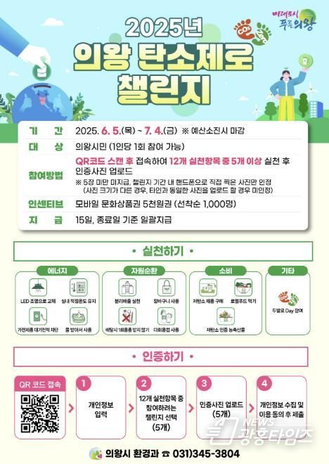 의왕시, 2025년 탄소제로 챌린지 운영